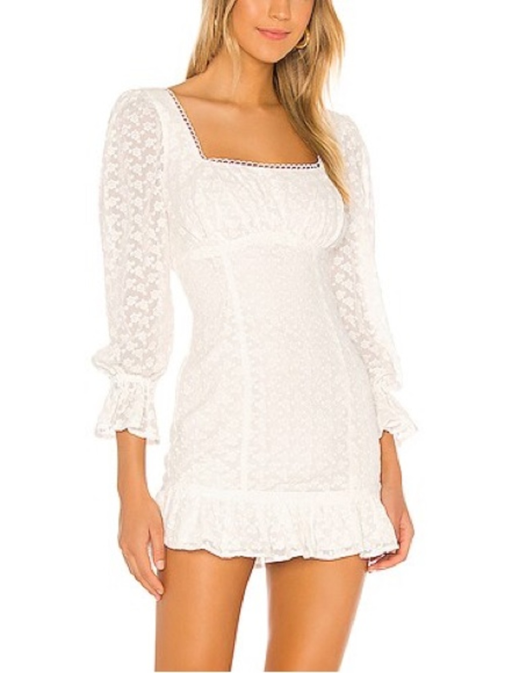 Majorelle charleston mini dress white eyelet